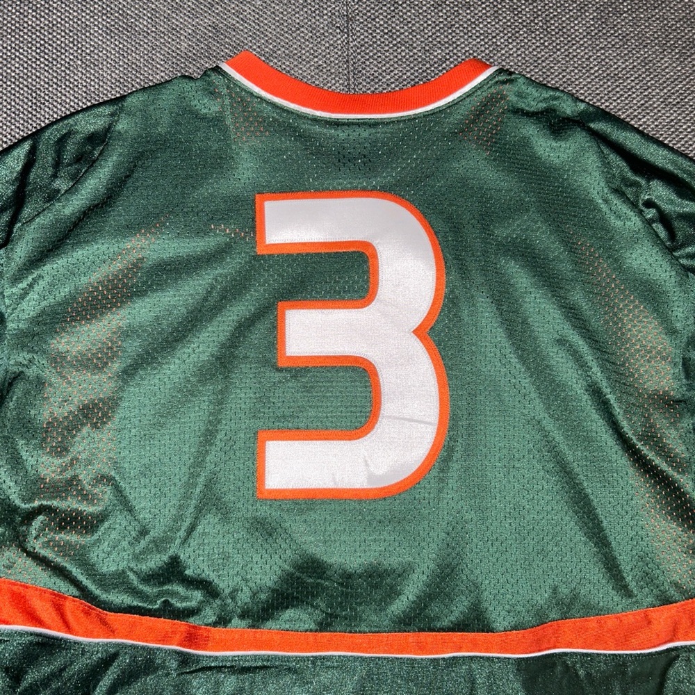 Rare Vintage Nike Miami Hurricanes Stitch Green Football Jersey - Picture 8 of 8